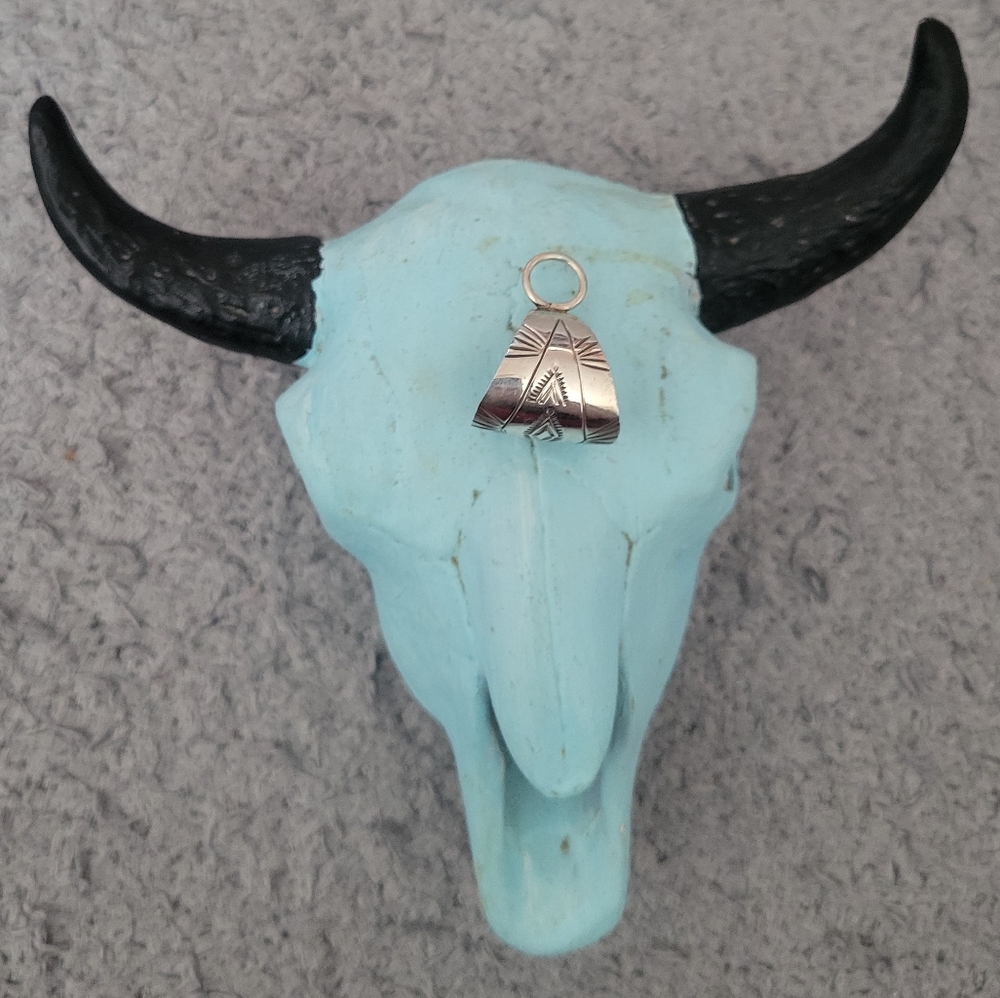 Sterling Silver Navajo Handstamped Bale Southwestern